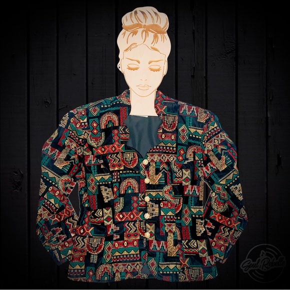 Vintage Tapestry Embroidered Avant Garde Blazer Jacket - Picture 12 of 13